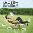 爱山客户外折叠椅子露营午休躺椅便携家用户外钓鱼椅露营沙滩坐躺两用 卡其-加长脚垫（四挡调节）配收纳袋