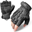 zune lotoo战术手套防割耐磨骑行手套摩托车户保暖格斗手套冬季男触屏 黑色半指 S
