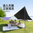 原始人（The Primitive）户外黑胶天幕帐篷露营便携防雨防晒野营沙滩免搭速开野外遮阳棚 【冷钛黑胶速搭款】20㎡紫罗兰