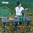 JEEP户外折叠桌椅套装露营便携家用商用高背凳钓鱼椅四档折叠野餐桌椅 黑色90CM升级加厚加粗