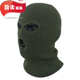 保暖头套男冬季摩托车骑行防寒防风防尘蒙面cs搞怪加绒全 二孔黑色头套