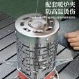 户外卡式炉取暖罩帐篷露营钓鱼取暖设备加厚不锈钢烧水炉保温 无管小方炉一只