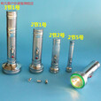 山头林村老式手电筒铁皮1号2号5号电池黄光钨丝灯泡玻璃片 2号2节小头无边手电+3灯泡无电
