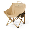 原始人户外折叠椅露营椅子躺椅便携折叠月亮椅小凳子折叠凳钓鱼凳 经典款卡其*4+120木色蛋卷桌+营地车