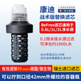 KATADYN瑞士康迪徒步BeFree 0.6L超轻野外便携式滤净水袋户外折叠软水杯 1L黑色军版滤芯白色盖