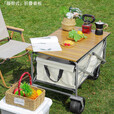 【探险者制造商】户外露营车可折叠手推车小拖车地摊买菜小拉车 【米绿】 200L 有刹车 8寸坦克轮