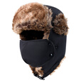 骆驼骑车保暖雷锋帽子女2025年新款冬季男防冻风护耳带口罩头套帽 黑色-575CP10044