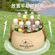 糜岚一次性可折叠水盆旅行水桶旅游便携式洗衣袋泡脚桶户外外出洗菜盆 卡其色大号6.8L1个[独立包装]