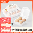 原始人户外便携防震鸡蛋收纳盒收纳盒露营防碎蛋家用塑料保护盒防摔 2格鸡蛋盒【防摔防震】