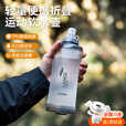 时鸟软水壶跑步水袋硅胶水杯越野软水瓶户外折叠便携式500ml演唱会 拉拔式-浅灰色（圆底提手）500ml 【食品材质 大口径 可站立】