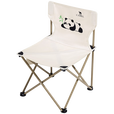 CAMELCROWN户外装备折叠椅子便携野外露营钓鱼凳靠背摆摊休闲椅子户外椅 熊猫印花款大号，米白，1142153001D