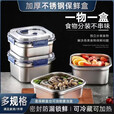 户外野餐不锈钢饭盒保鲜盒加厚外出便捷手提盒冰箱收纳盒提锅 【配无提盖】13*10*5cm