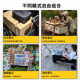 疆屿2025新款露营车儿童可躺遮阳防雨棚遛娃摆摊野餐营地旅行推车 卡其【便携款】6.5CM减震宽轮 承重280斤