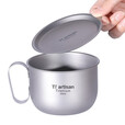 Ti artisan钛工匠户外纯钛水杯野营咖啡杯水杯旅行轻便易携带单层办公喝茶杯 M107咖啡杯盖子