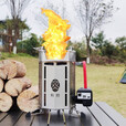 科烘第四代柴火炉户外新型无烟气化便携野外猛火露营新款充电新柴火灶 科烘4代小柴炉（内置锂电池）