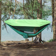旅行家飞马吊床户外防蚊防晒速开全开网单双人便携野餐家用秋千防侧翻 墨绿(带遮阳) 吊床(270*140cm)