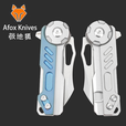 极地狐KNIVES美国狐狸 钛合金M390粉末钢 户外高硬度小刀EDC折叠刀 银色