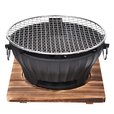 原始人围炉煮茶烤火炉套装烧烤炉子家用室内冬日户外碳炭器具全套 特厚铸铁围炉【底座+不锈钢网】