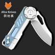 极地狐KNIVES美国狐狸 钛合金M390粉末钢 户外高硬度小刀EDC折叠刀 银色