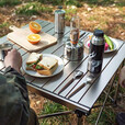 黑鹿（BLACKDEER）全地形铝合金蛋卷桌 高低可调 户外便携折叠桌子露营烧烤桌野餐桌 1蛋卷桌星际灰2宅宅椅玄米白