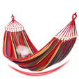 盛源 吊床户外双人  单人吊床防侧翻  帆布吊床学生宿舍室内秋千  弯木防侧翻款红色（0.8米宽）