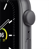 Apple Watch SE 智能手表 GPS款 44毫米深空灰色铝金属表壳 黑色运动型表带MYDT2CH/A