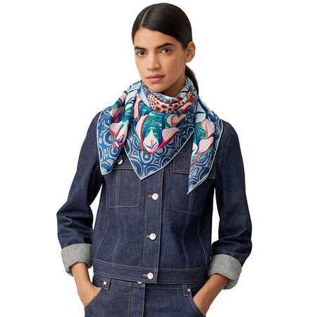 hermes爱马仕赞比西河的庆典印花女士丝巾礼物h002987s 21预售