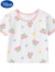 迪士尼（Disney）女宝宝夏季短袖t恤男小童婴儿薄款上衣儿童夏装纯棉半袖外穿童装 巧克力色 渐变草莓 80cm.