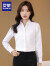 罗蒙（ROMON）女士免烫长袖衬衫新款商务休闲时尚百搭纯棉衬衣 白色 37