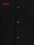 HUGO男士徽标衣领弹力棉质帆布修身衬衫 001-黑色 EU:M