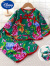 迪士尼（Disney）东北大花婴儿服儿童女宝过年长袖睡衣中国风棉绸婴儿衣服夏装薄款 J41-绿色长·袖长裤套装+头巾 130cm