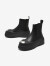 百思图冬新款英伦设计感烟筒靴切尔西靴厚底松糕女短靴IC817DD3 黑色 38