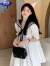 娜梵度（NAFANDU）可爱白色衬衫连衣裙女学生春夏季新款韩版学院风海军领短款连衣裙 白色 M