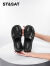 星期六（St&Sat）黑色小皮鞋女鞋夏季新品单鞋女英伦风乐福鞋子女百搭粗跟制服鞋女 黑色 跟高4.5cm 37