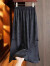 皮尔卡丹杭州真丝半身裙女2024新款新中式国风春夏季黑色松紧腰侧开叉直筒 黑色 3XL (135-155斤)