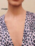 Maje2023春秋新款女装时尚松紧收褶设计混色豹纹连衣裙MFPRO02780 浅粉豹纹 T34