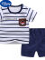 迪士尼（Disney）儿童短袖套装棉宝宝T恤0-7岁男童夏季童装女童短裤婴儿衣服夏装小 K036-格子蓝短·袖短·裤 73cm