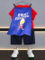 迪士尼（Disney）品牌童装男童夏装短袖套装夏季奥特曼衣服裤子两件套儿童运动套装 蓝色红色披风 90cm