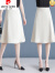 皮尔卡丹（pierrecardin）法式气质半身裙女2024新款夏季薄款a字西装裙高腰中长款包臀裙子 粉色中裙 S 26