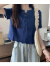 俞兆林针织短袖T恤女2024年夏季新款木耳边系带设计感修身小众短袖上衣 杏色 L  建议115-130斤