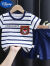 迪士尼（Disney）儿童短袖套装棉宝宝T恤0-7岁男童夏季童装女童短裤婴儿衣服夏装小 K036-格子蓝短·袖短·裤 73cm