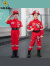 沁勒北尼儿童消防员服装幼儿园职业体验亲子角色扮演衣服消防员演出服套装 长袖三件套 100cm