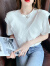 LANWEIFEILEI短袖T恤女夏季新款洋气修身设计感小众荷叶边白色上衣潮 黑色 面料 2XL 建议135-145斤