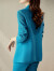 涵淇淑小西装套装女装职业装正在高端时尚春秋高级感休闲西服外套两件套 蓝色单外套 S