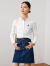 玖姿（JUZUI）商场同款通勤OL刺绣直筒长袖衬衫女秋季新款JWCQ60107 纯白 L