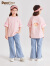 PawinPaw卡小熊童装24夏季新款男女童撞色圆领短袖T恤 粉红色/25 150