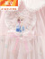 蕉京女童爱莎公主裙子中长款夏装新款2024儿童短袖连衣裙甜美夏天洋气 爱莎ELSA粉色 90cm