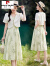 皮尔卡丹（pierre cardin）两件套装裙子女夏季2024年新款杭州高端真丝桑蚕丝连衣裙 米色 XL