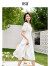 欧莎（OSA）法式温柔风方领连衣裙女夏季新款复古收腰裙子 白色 M