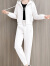 拉夏贝尔 卫衣套装女2022年春秋新款运动休闲时尚气质连帽外套长裤两件套洋气 白色 S